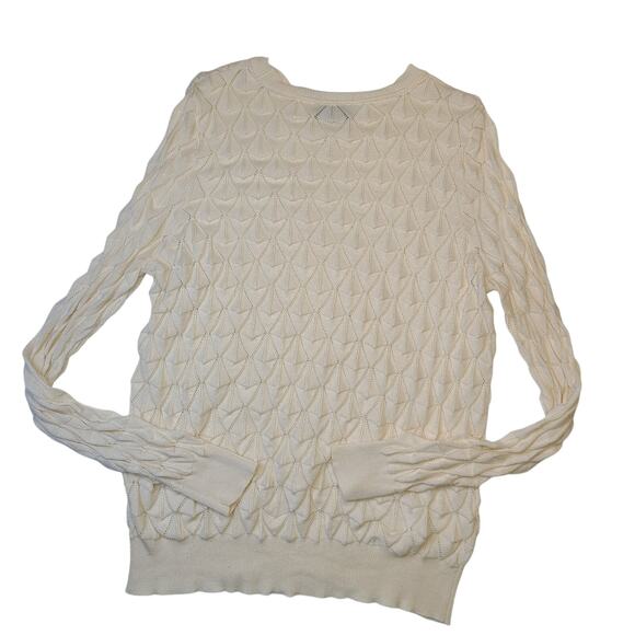 ModCloth Women's Lively Textered Ivory Long Sleeve Top Size Large - Picture 4 of 9